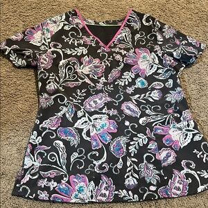 Floral V-Neck Women's Top - Multicolor